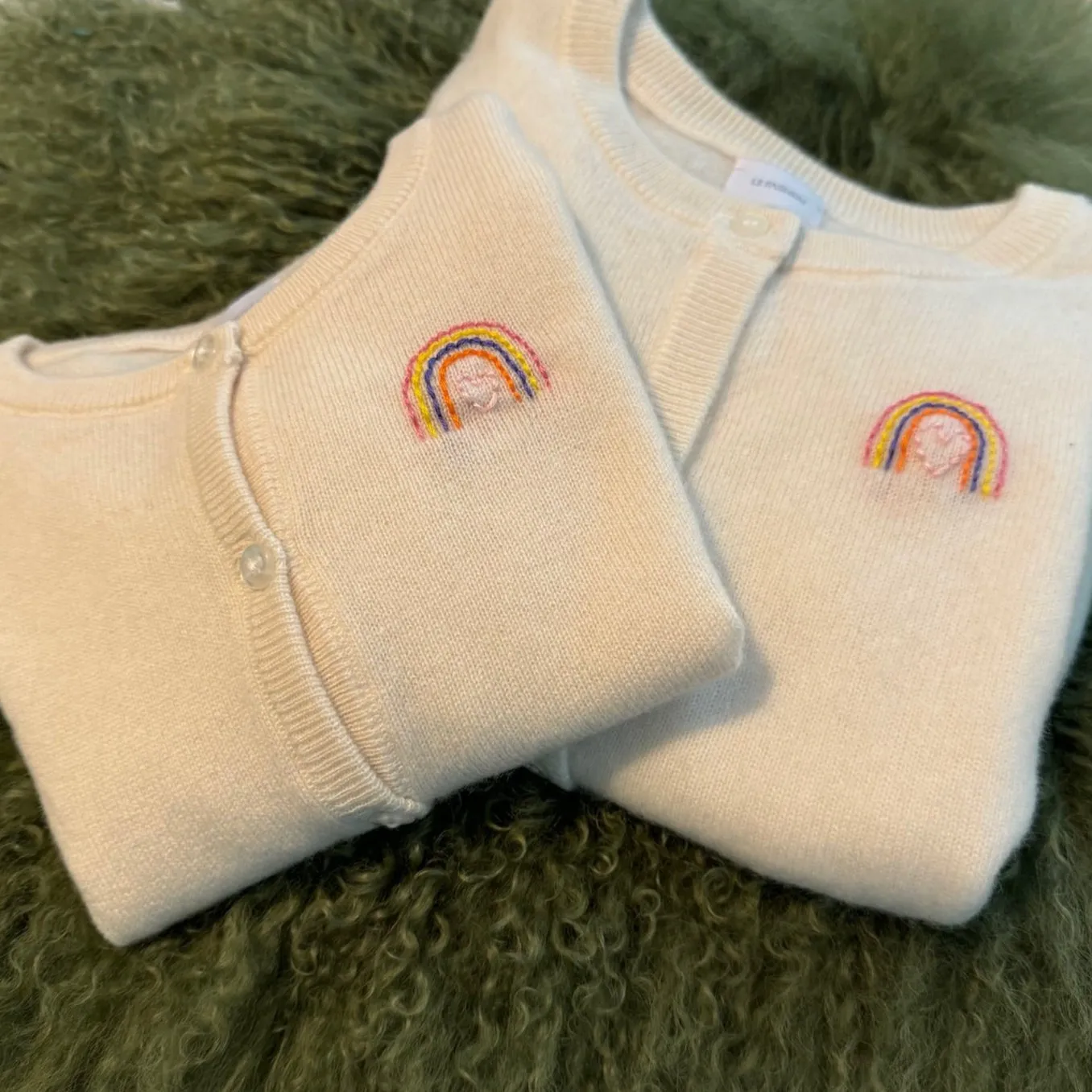 Le Fasheri Cashmere Hand Embroidered Rainbow Sweater