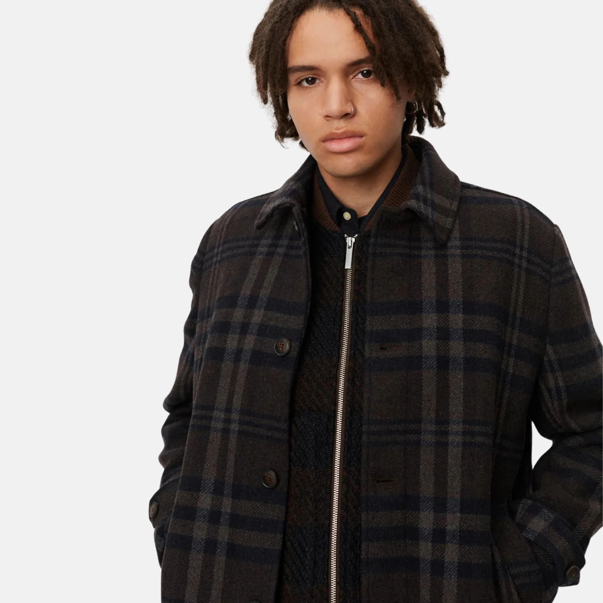 Les Deux McKay Check Wool Coat