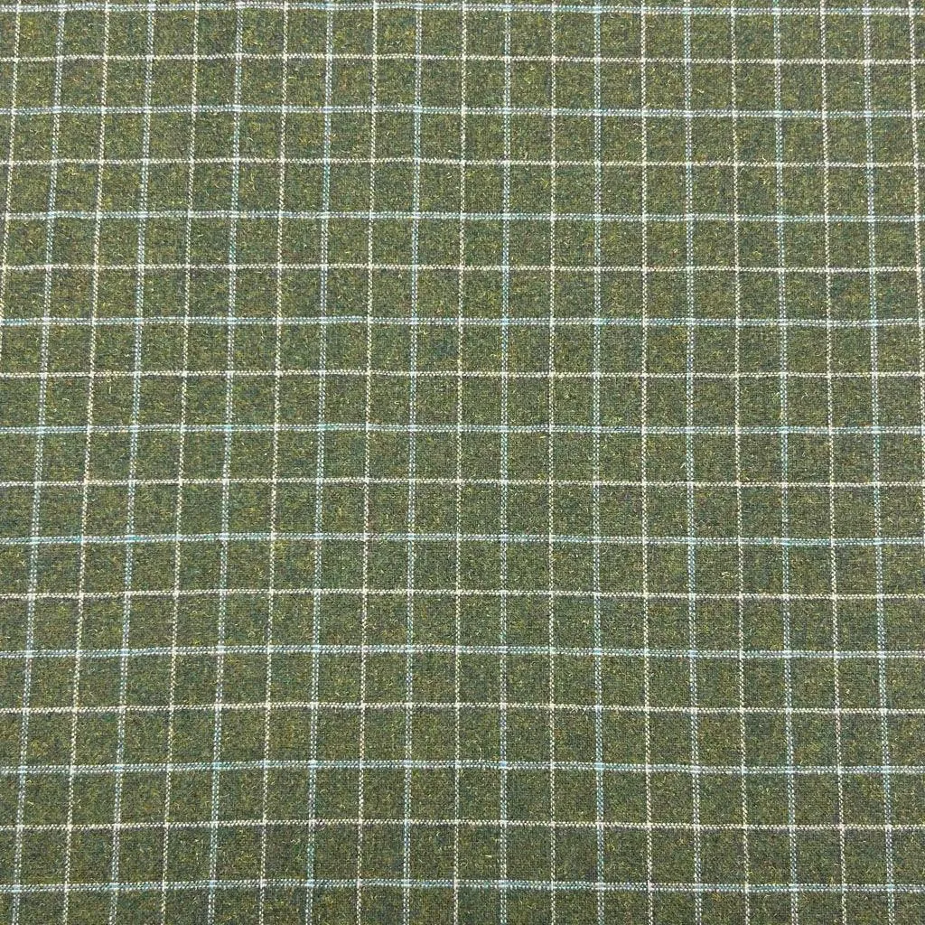 Lined Squares Wool Blend Fabric