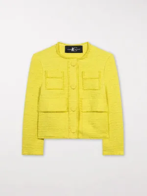 Luisa Cerano Tweed Look Jacket Lemon