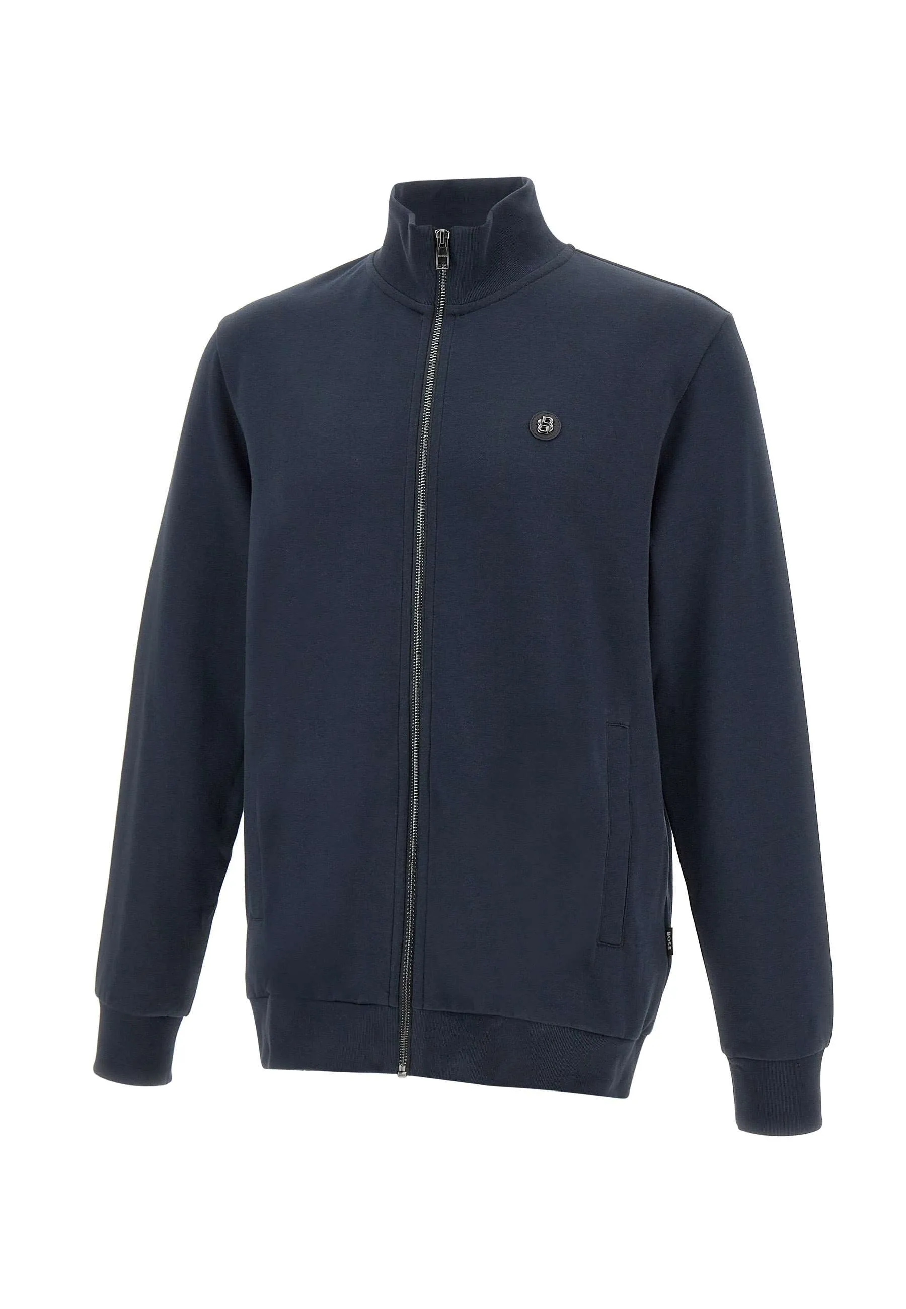 Men's Blue Cotton Zip Sweatshirt