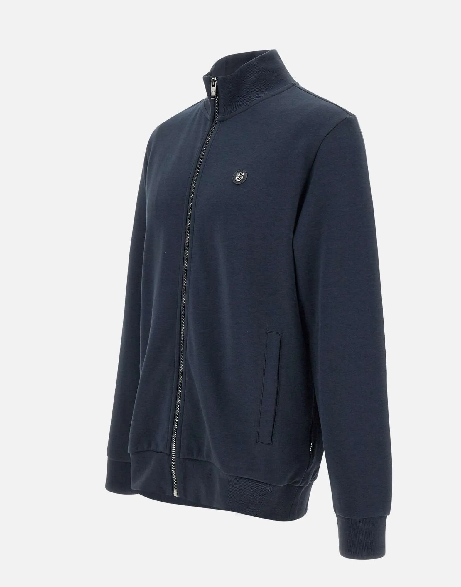 Men's Blue Cotton Zip Sweatshirt