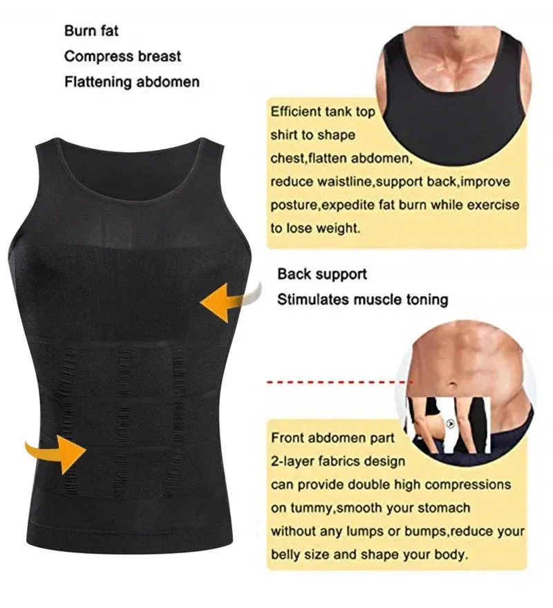 Mens Slimming Body Shaper Tank Tops