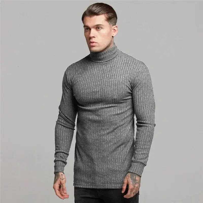 Men's T-Shirt Sweater O-Neck Slim Fit Knit wear Mens Long Sleeve Pullovers Tshirts Men Fitness Pull Homme