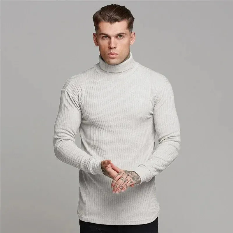 Men's T-Shirt Sweater O-Neck Slim Fit Knit wear Mens Long Sleeve Pullovers Tshirts Men Fitness Pull Homme