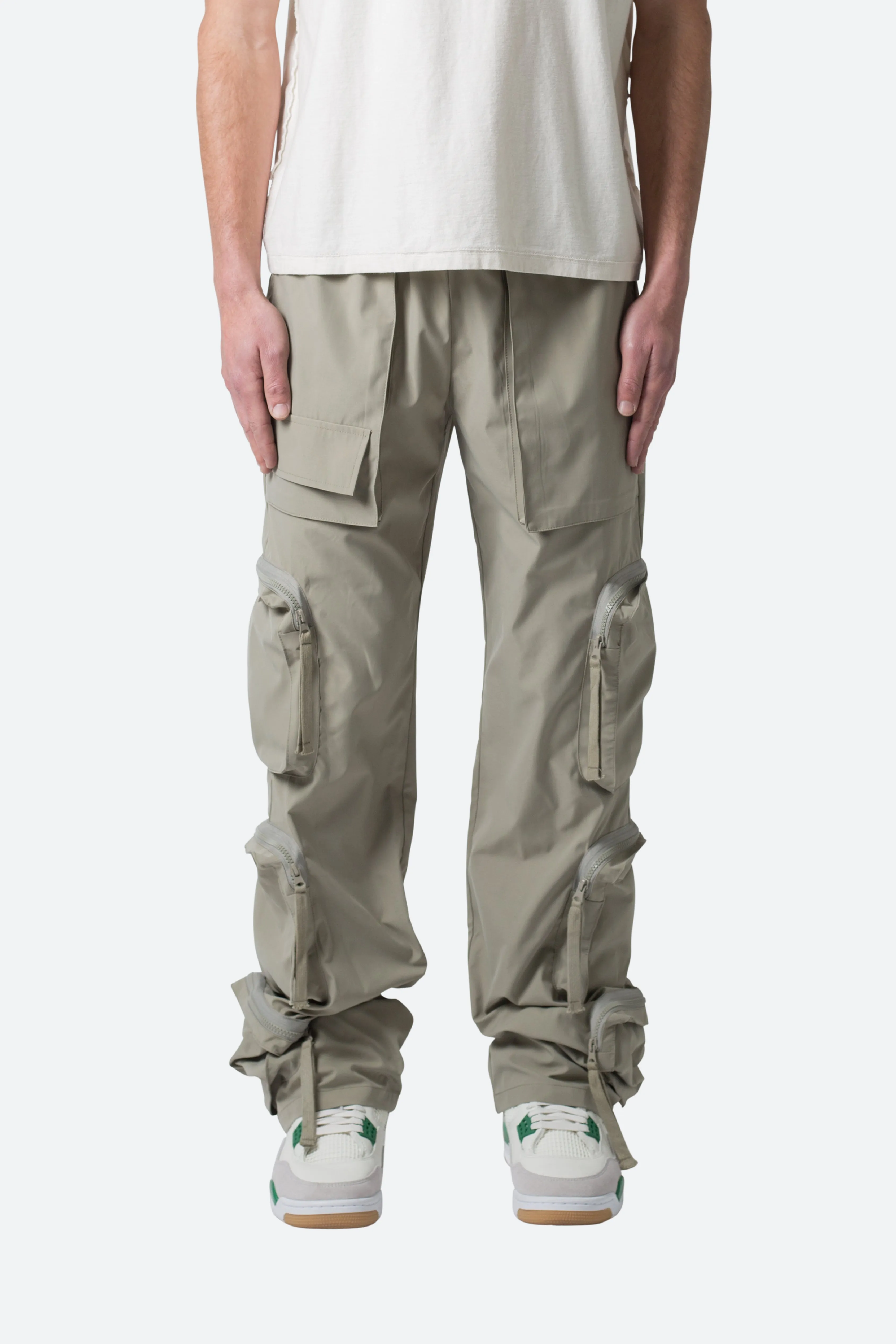 Multi Pocket Drawcord Pants - Olive