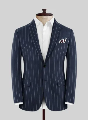 Napolean Ikel Stripe Space Blue Wool Jacket