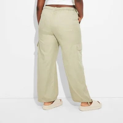 New - Wild Fable Women's Mid Rise Relaxed Fit Full Cargo Pants Midweight