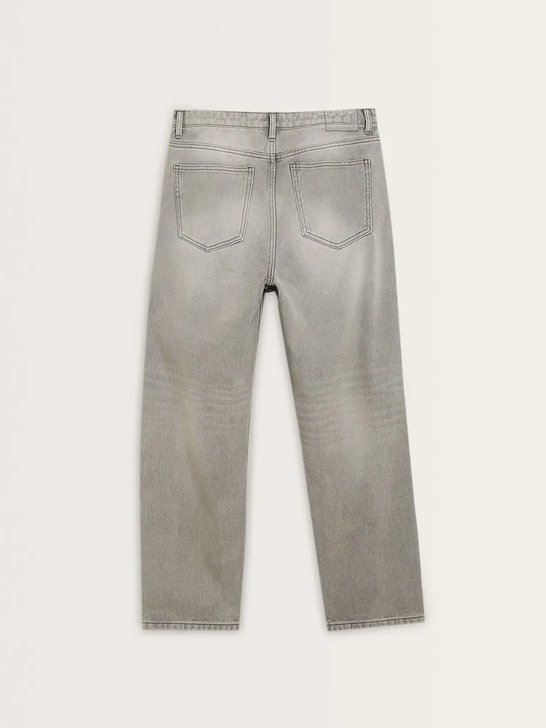 Nuon Grey Relaxed - Fit Mid - Rise Jeans