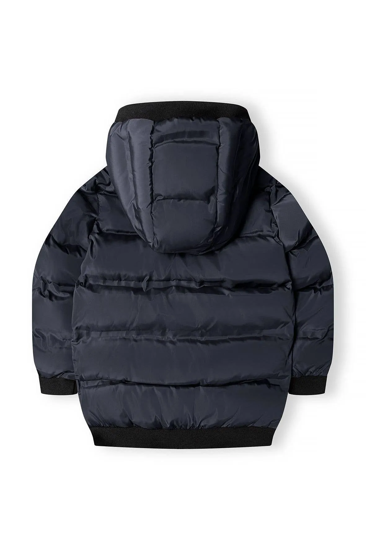 Padded Jacket With Hood And Two Way Zip Navy Blue *In store now*