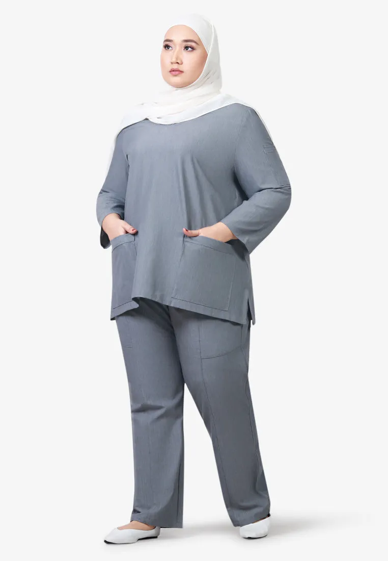 Parsons Plus Size Scrubs Long Pants - Light Grey