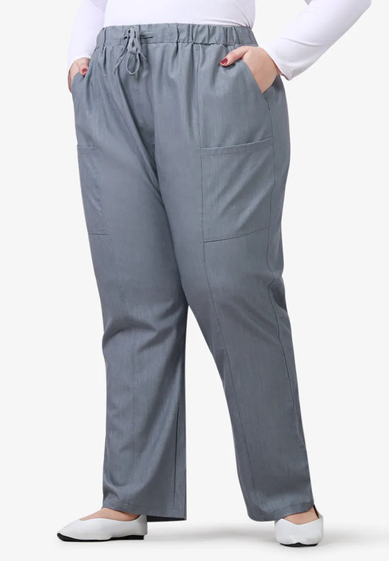 Parsons Plus Size Scrubs Long Pants - Light Grey