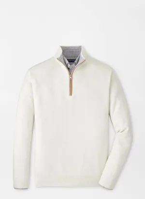 Peter Millar Artisan Crafted Cashmere Flex Quarter-Zip-Winter Ivory