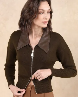 Rareism Women Serpen Brown Relaxed Fit Plain Jacket