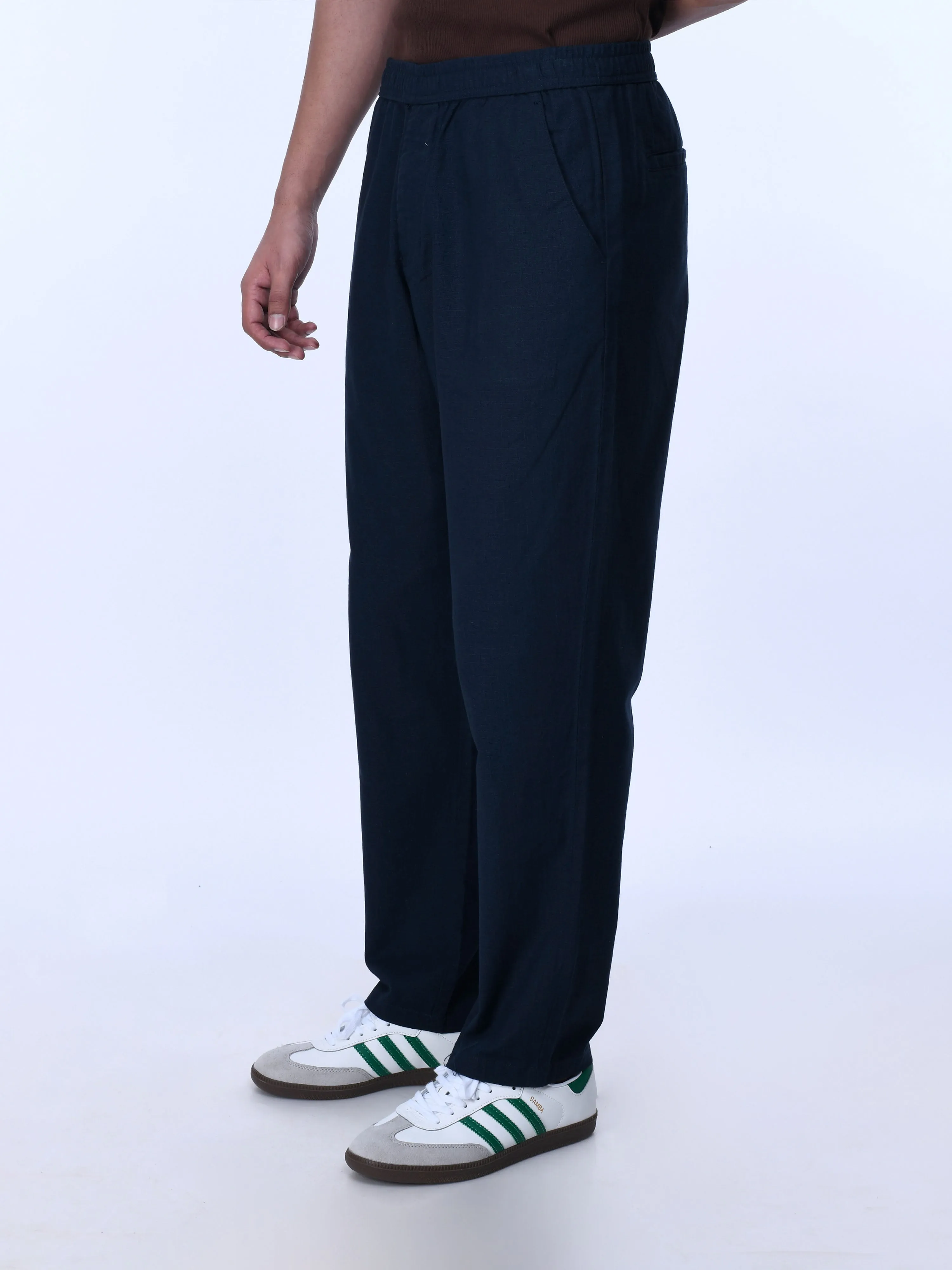 Raw Slub Relaxed Navy Flexiwaist Pants