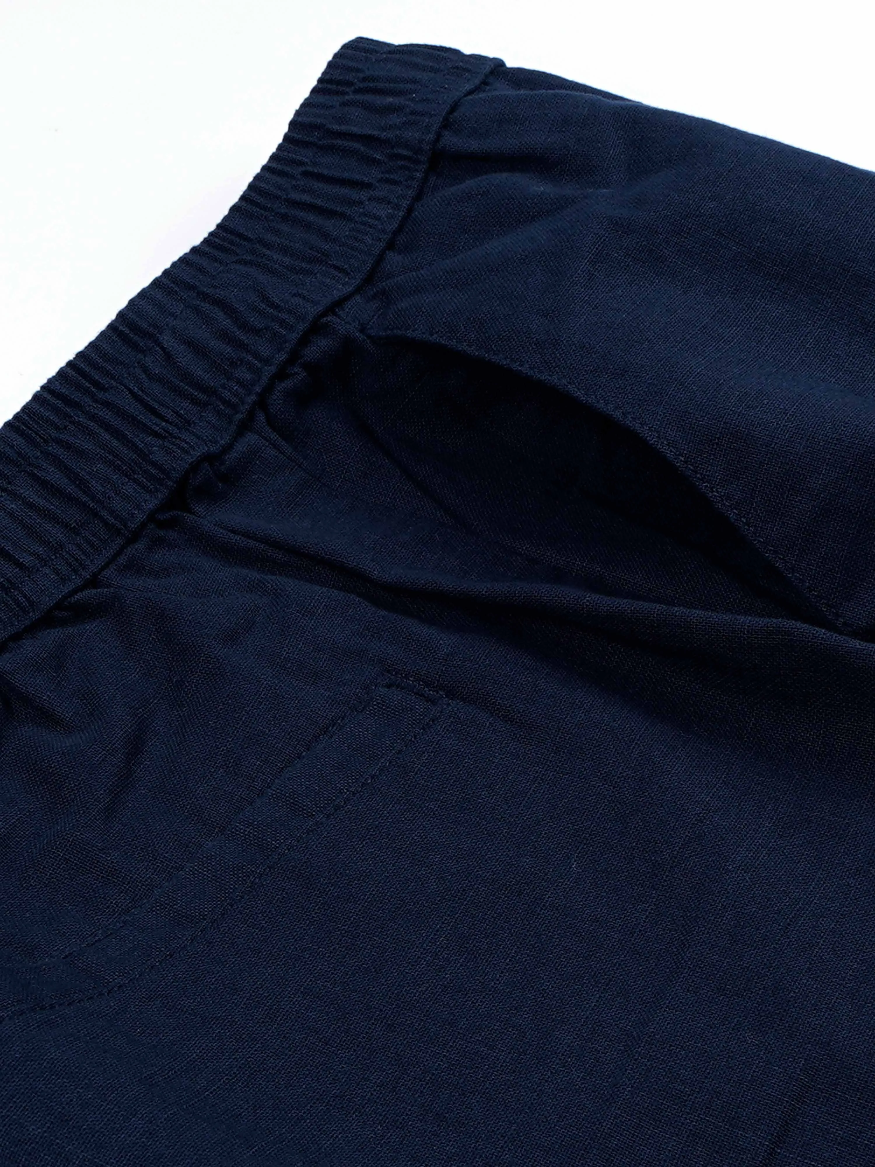 Raw Slub Relaxed Navy Flexiwaist Pants