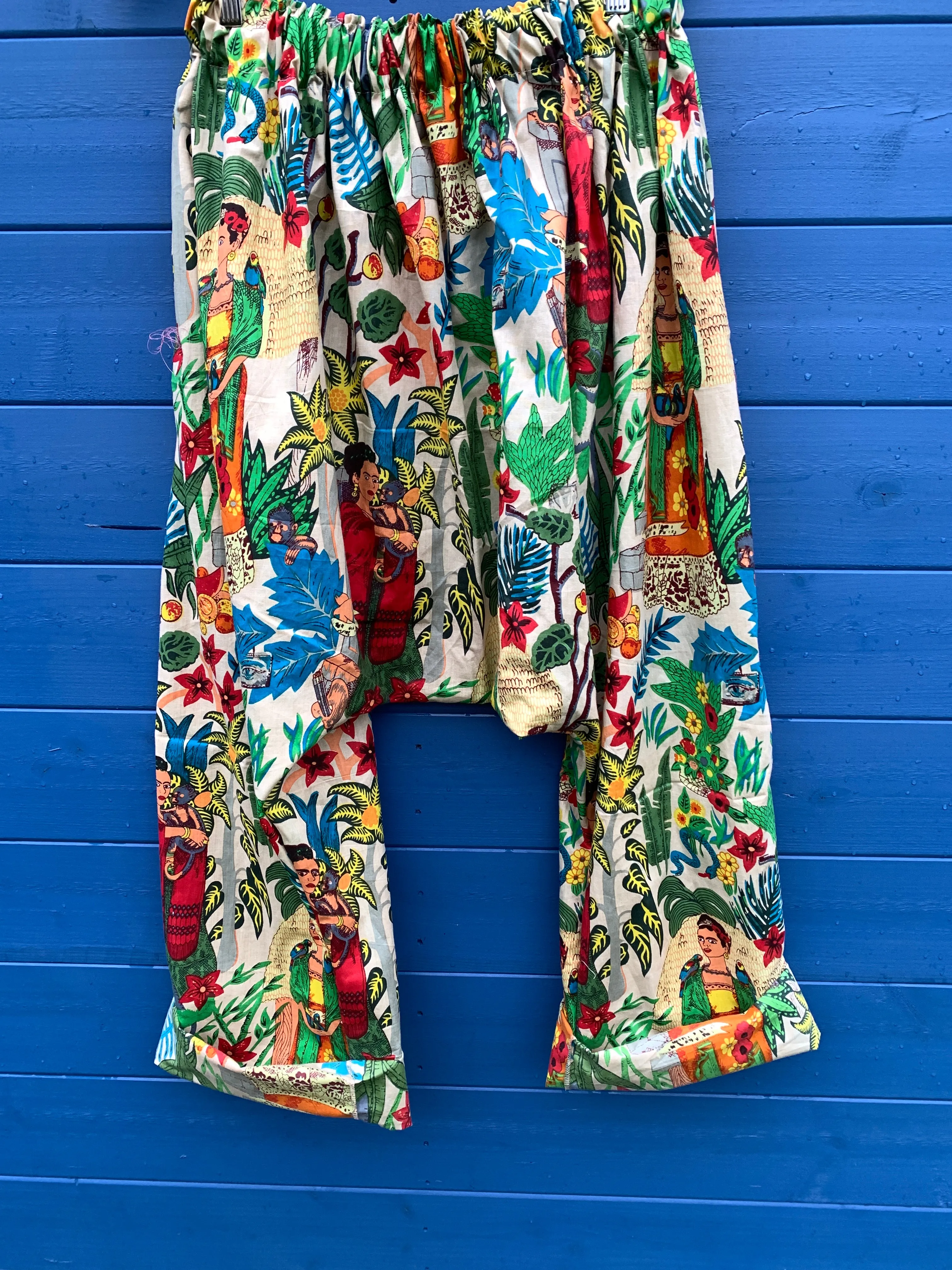 Ready to Ship Frida Kahlo Latte Harem Pants