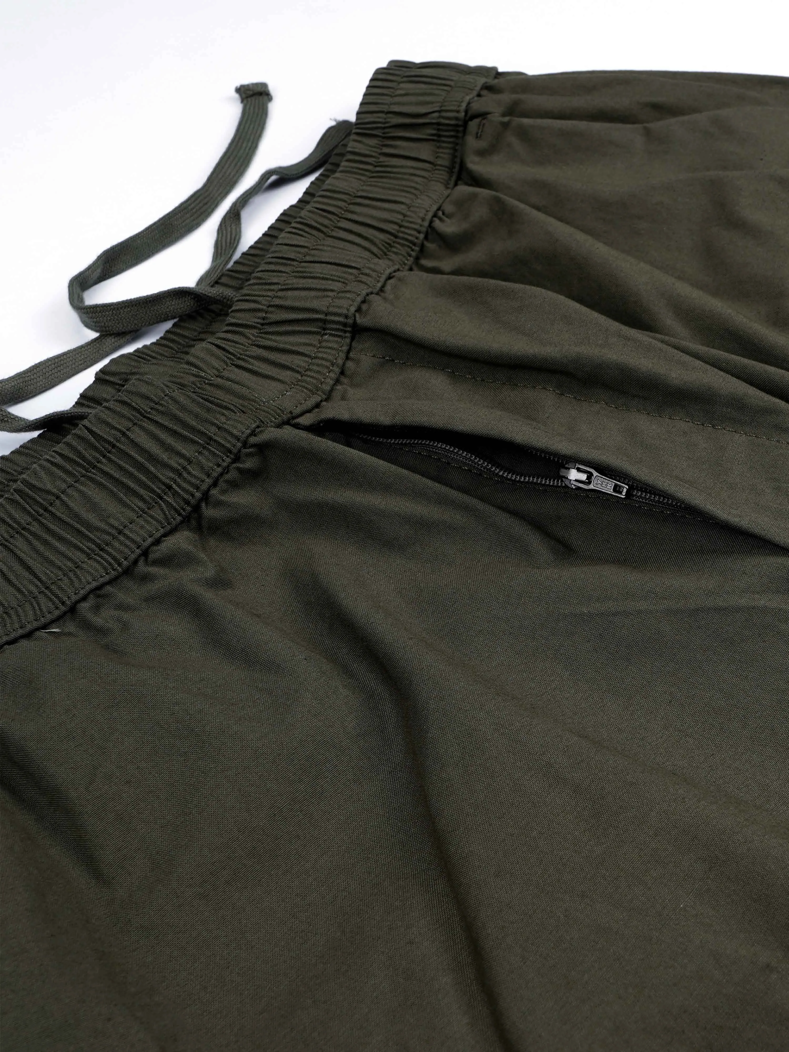 Relaxed Light Cotton Olive Joggers