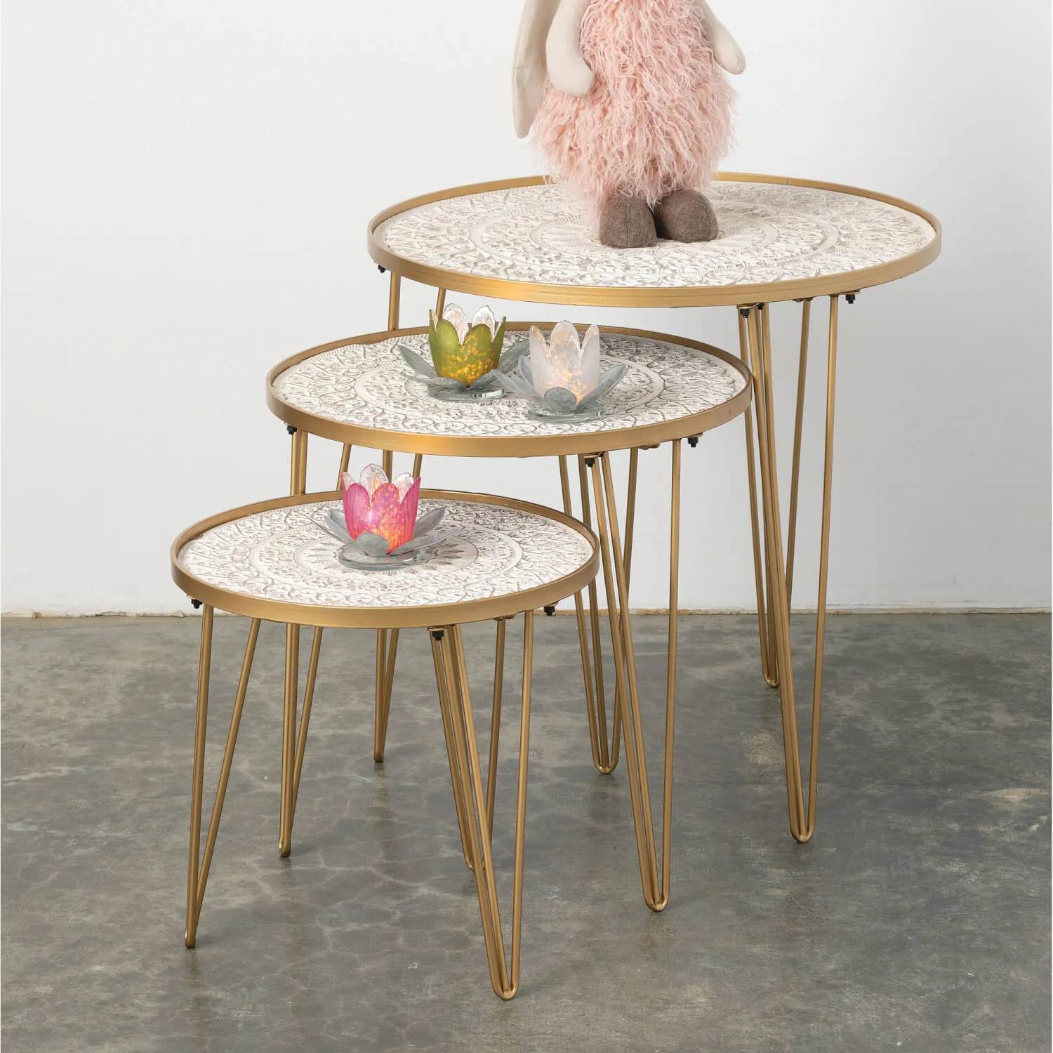 Round Stacking Tables - Set of 3