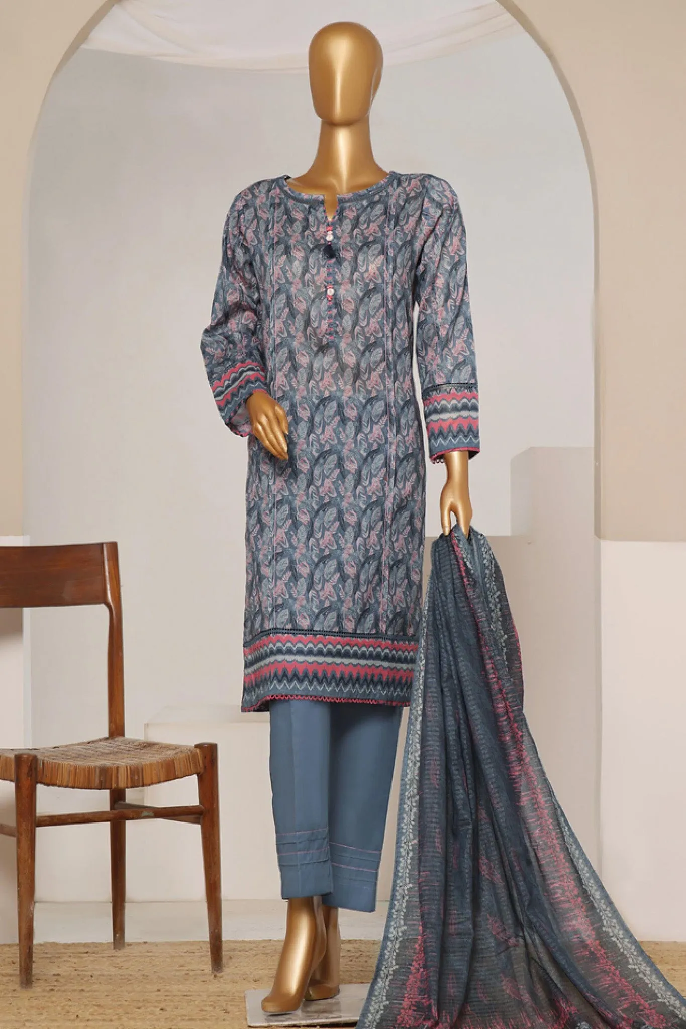 Rozaana By HZ Stitched 3 Piece Prints Lawn Collection'2024-PZD-705