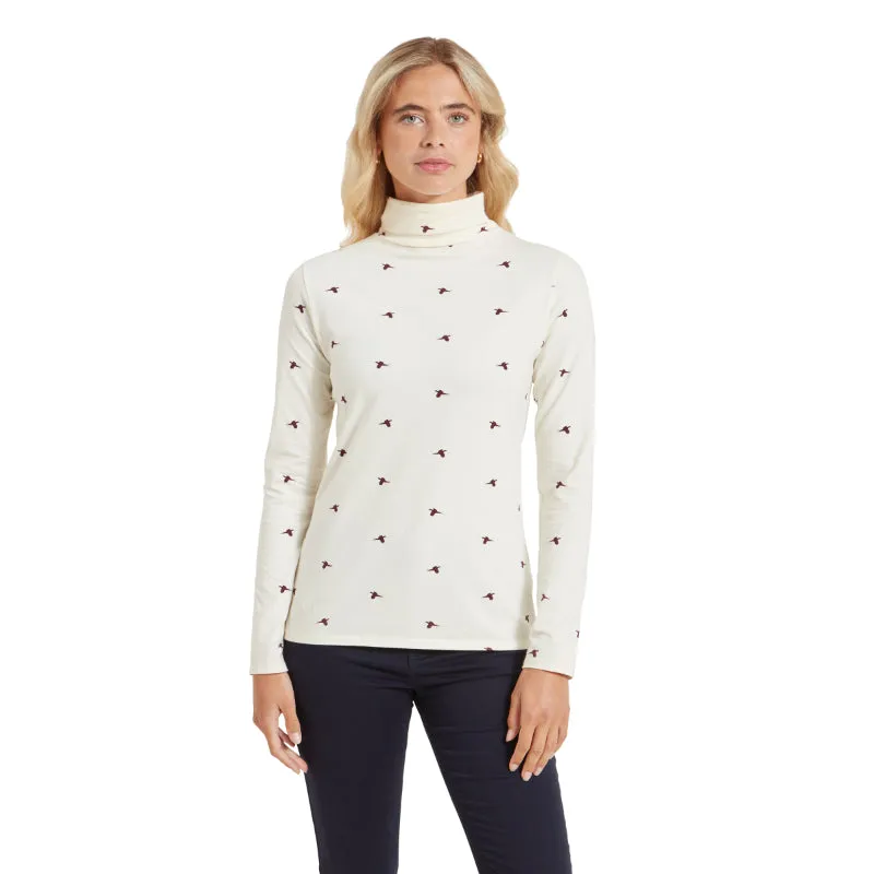 Schoffel Malham Rollneck Ladies Long Sleeve Top - Wine Pheasant