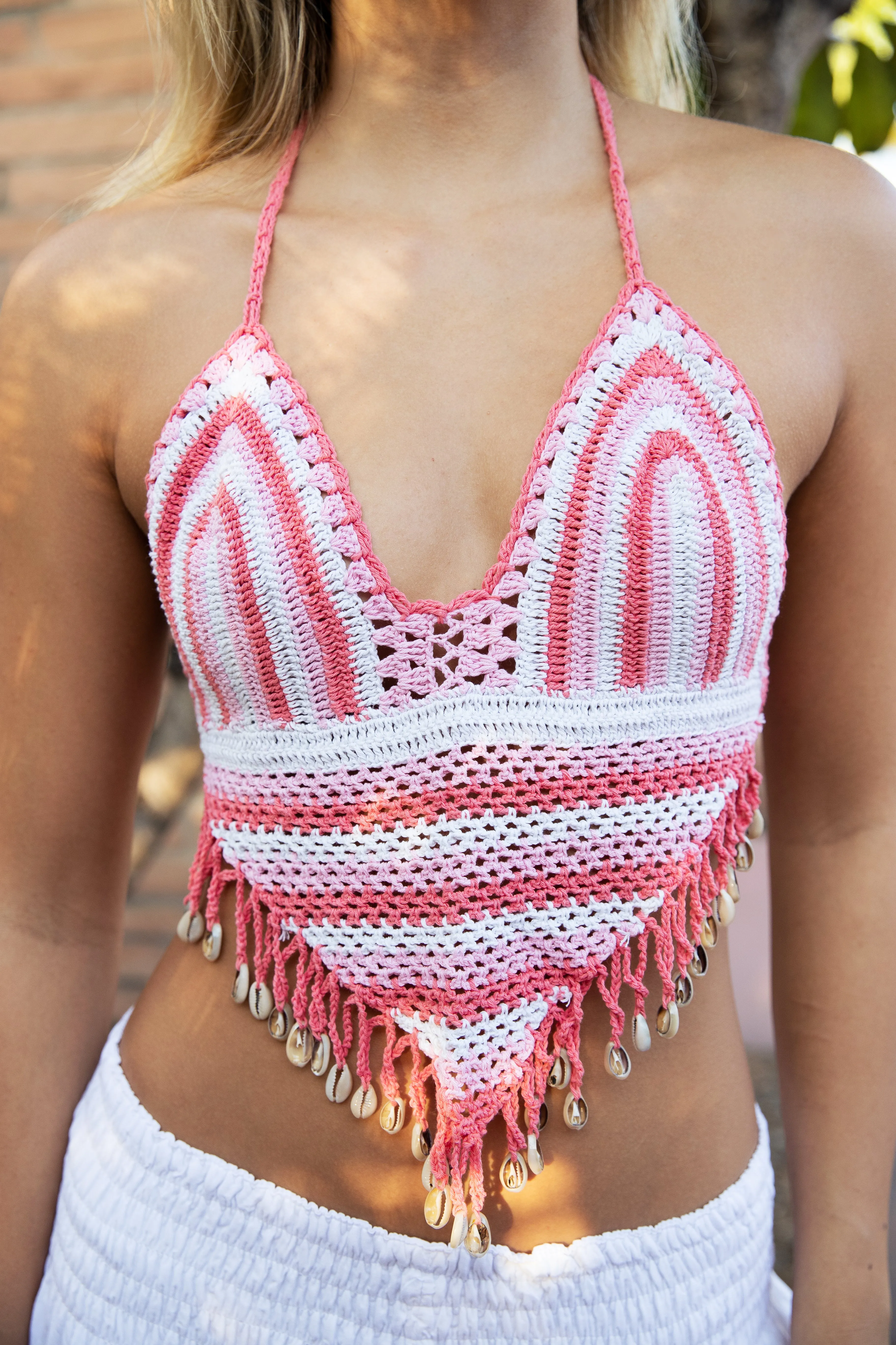 Sherbet Crochet Cowrie Shell Top