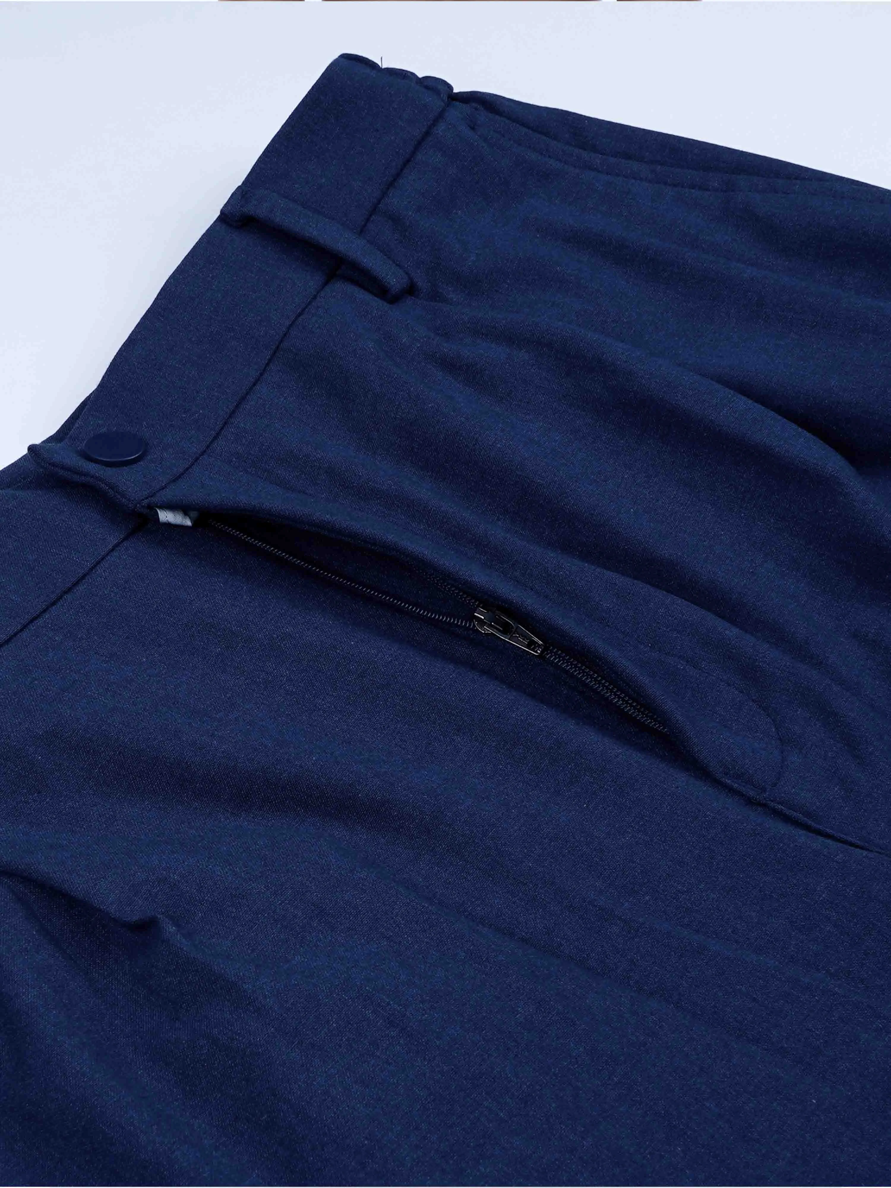 Soft Handle Relaxed Navy Trousers