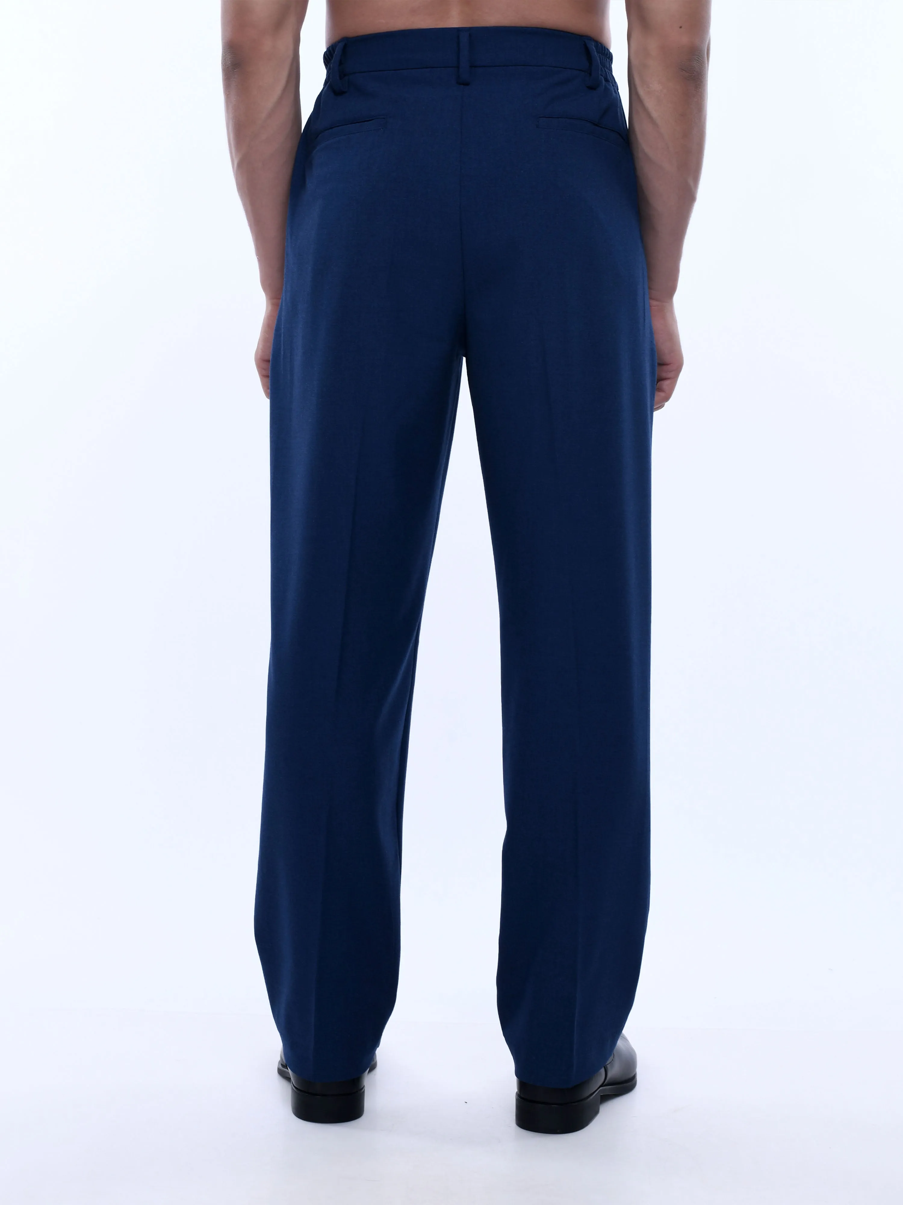 Soft Handle Relaxed Navy Trousers