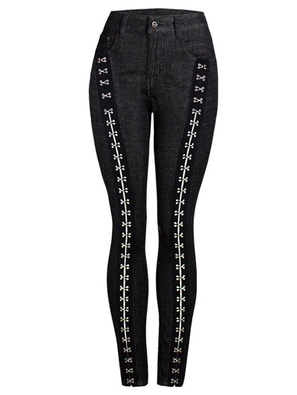 Unique Elastic Jeans Pants Bottoms