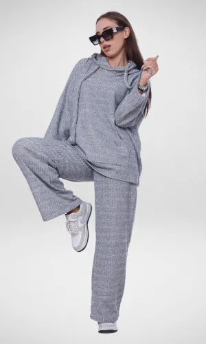 Women Set Sweatshirt   Pants Tricot - Grey