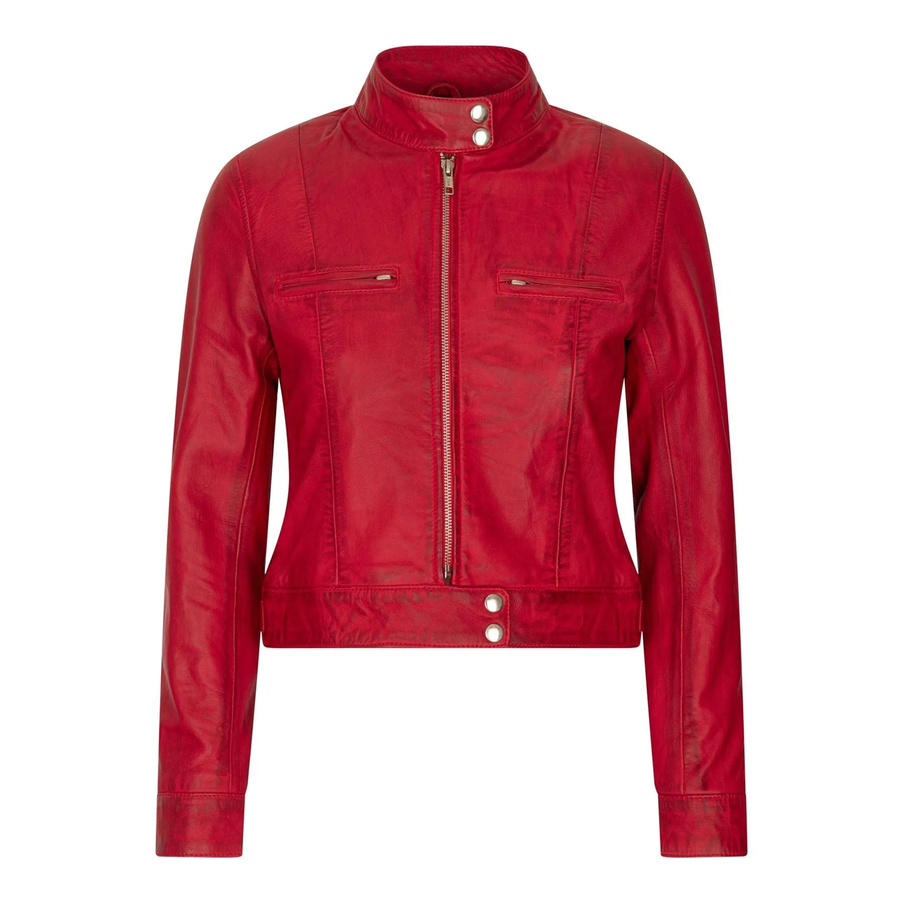 Women's Leather Moto Biker Jacket