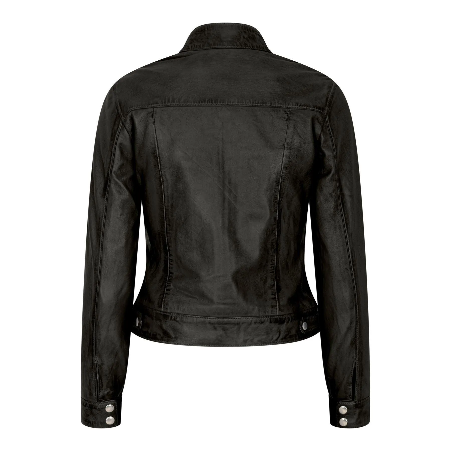 Women's Leather Moto Biker Jacket