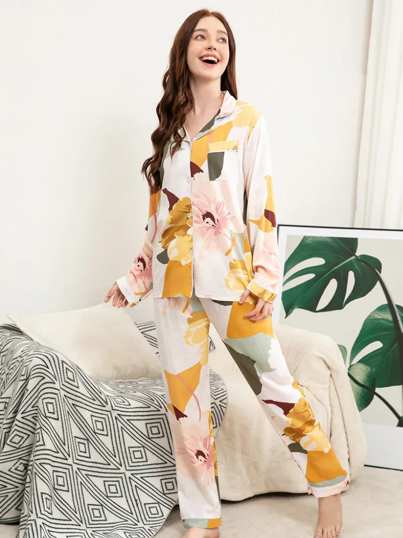 Women's Night Wear Rayon Printed Pajama Set