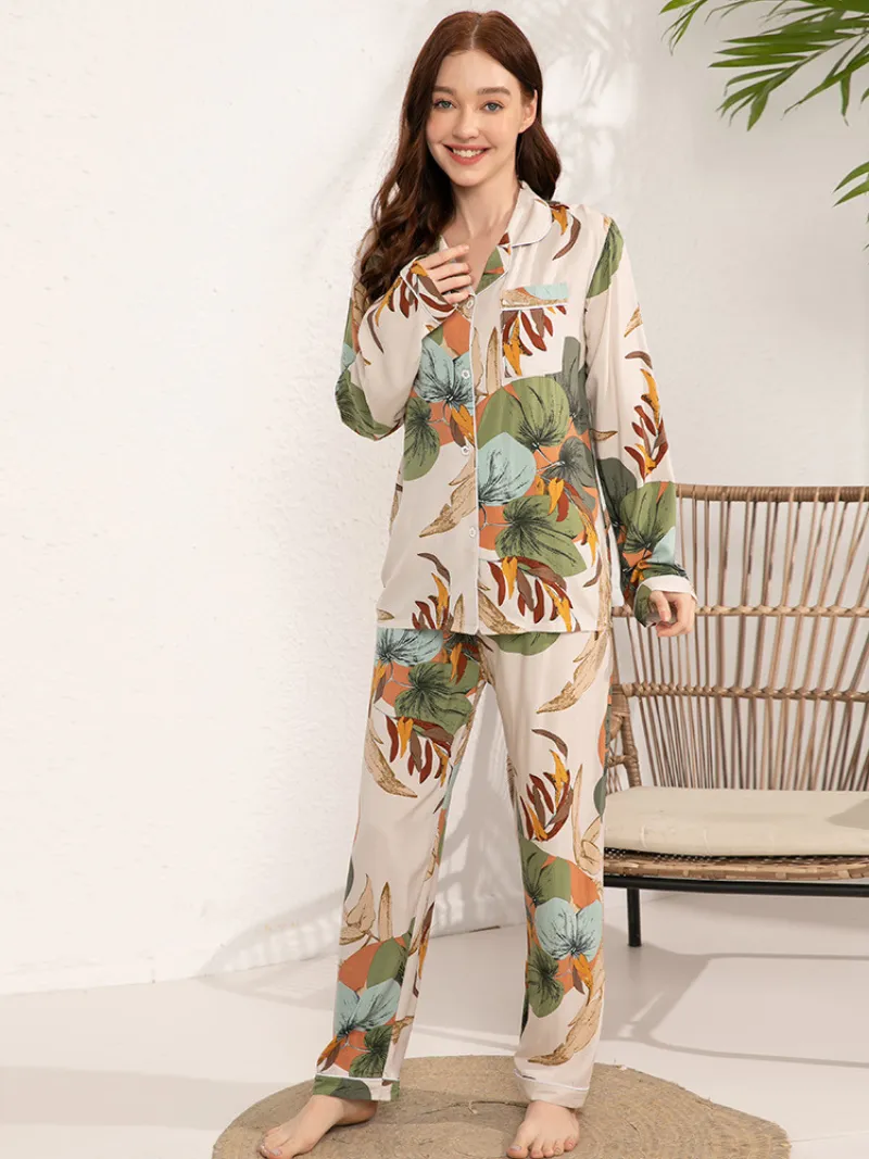 Women's Night Wear Rayon Printed Pajama Set