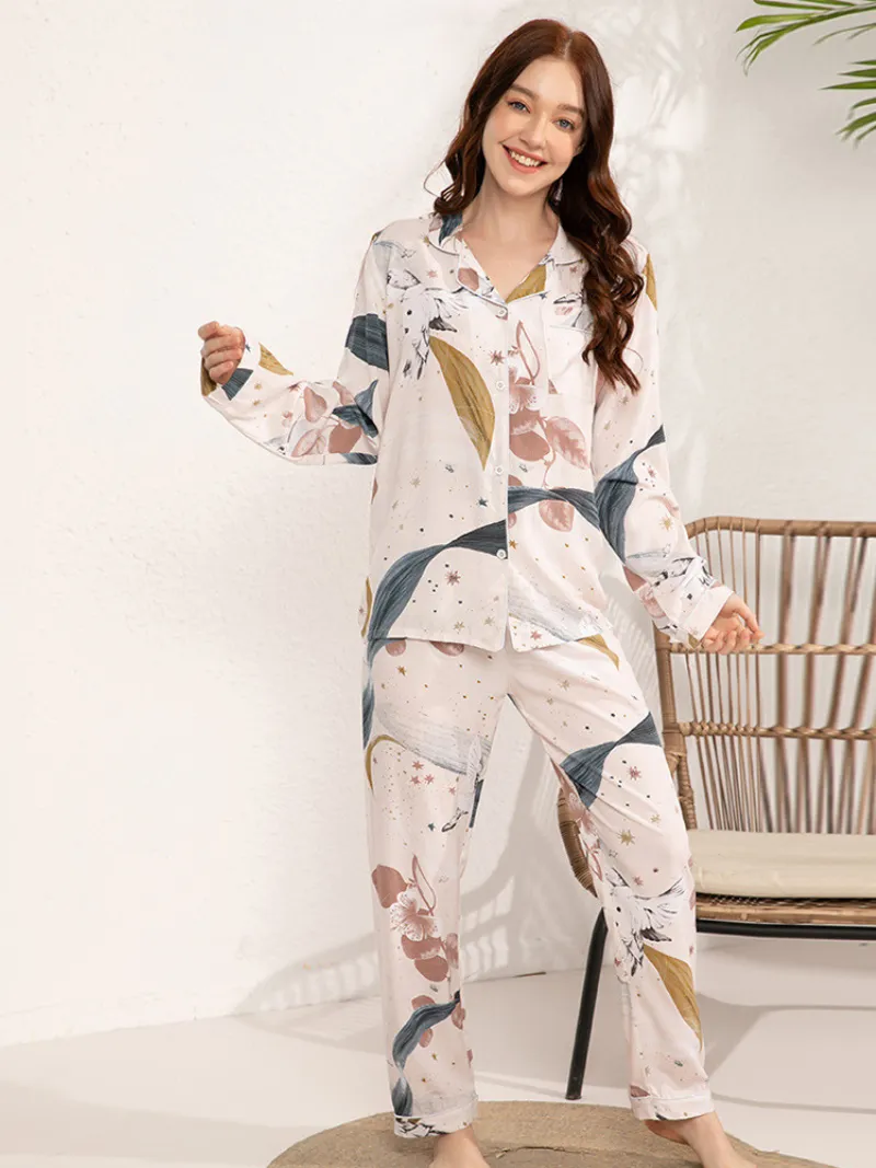 Women's Night Wear Rayon Printed Pajama Set