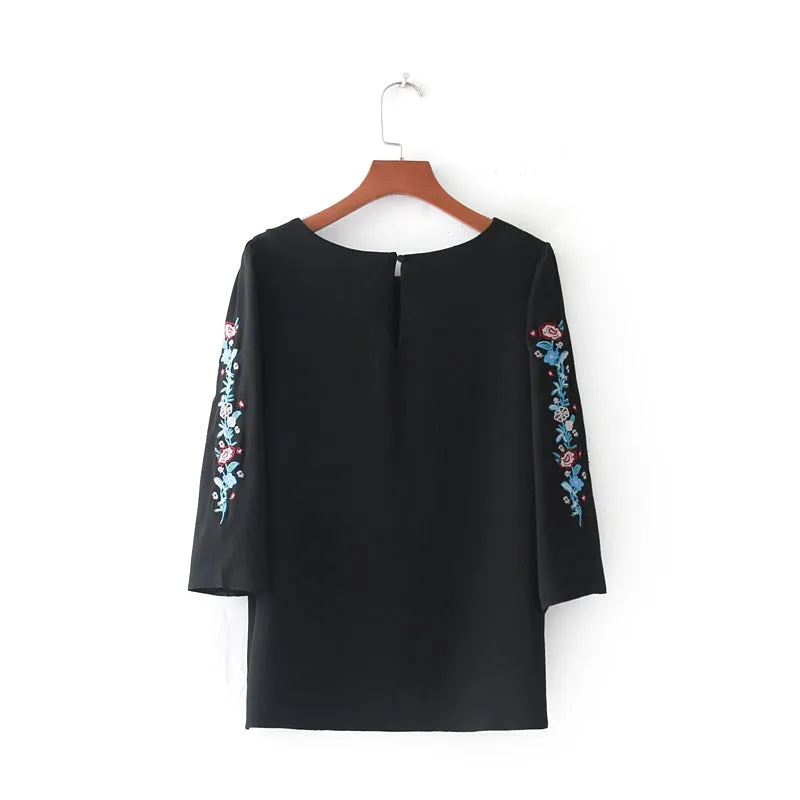 Xander Embroidered Floral Top